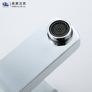 Robinet de lavabo Chen Lu Jie Ju, monocommande, avec cartouche céramique, finition chromée, à poser sur le comptoir, carré, monotrou - Product Image 5