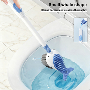 <span class=keywords><strong>Brosse</strong></span> WC murale 360° en forme de baleine, <span class=keywords><strong>brosse</strong></span> de nettoyage <span class=keywords><strong>à</strong></span> 360° avec tête en silicone et trou de suspension - Product Image 3