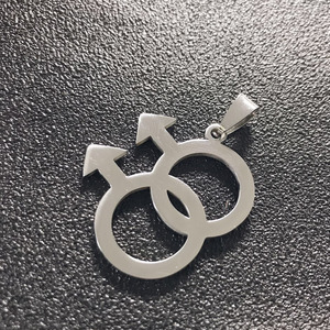 Vente en gros Acier inoxydable Gay Pride <span class=keywords><strong>Symbole</strong></span> Lesbienne Charme Collier Bijoux Homme Signe Pendentif Collier Pour Hommes - Product Image 4