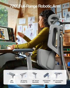 Fauteuil de Bureau Ergonomique Intelligent <span class=keywords><strong>Hbada</strong></span> X7 Gris, avec Suivi Lombaire Entièrement Automatisé, Appui-tête 4D, Accoudoirs Réglables à 720°, Pivotant - Product Image 2