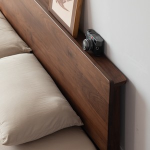 Lit plateforme en bois de noyer noir 1,8 m, structure robuste, mobilier de chambre à coucher - Product Image 3