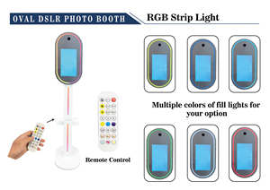 Oval Dslr fotoğraf kabini bilgisayar sistemi ile parti etkinlikleri için 15.6 inç Dslr kamera Selfie fotoğraf kabini makinesi - Product Image 3