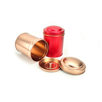 RTS 90 * H125mm runde Metall dosen mit innerer Abdeckung Tee versiegelte Blechdose mit kleiner konvexer Abdeckung Rotgold Kerzen glas lackierte Blechdose