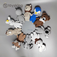 Animaux en peluche amigurumi faits main TK, jouets doux pour bébés, jouets éducatifs STEM, poupées de 15-18 cm, cadeaux