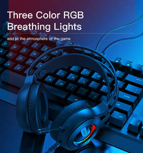 EK02 YESIDO avec Lumière RGB Casque de Jeu Professionnel avec Basses, Écouteurs Confortables et Arceau en Métal - Product Image 4