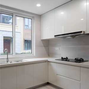 Armario <span class=keywords><strong>de</strong></span> <span class=keywords><strong>cocina</strong></span> moderno <span class=keywords><strong>de</strong></span> alto brillo blanco, puerta acrílica <span class=keywords><strong>para</strong></span> apartamento, color y tamaño personalizados - Product Image 2