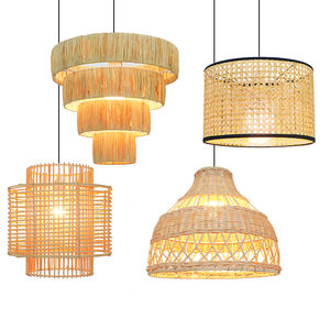 OEM Custom Wave <strong>Bamboo</strong> Wicker Rattan <strong>Lamp</strong> Covers &amp; <strong>Shades</strong> Weave Lampshade for Pendant Light Hanging Ceiling <strong>Lamp</strong> - Product Image 2