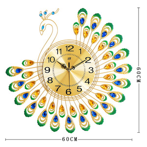 Vendita calda Custom <span class=keywords><strong>80</strong></span> <span class=keywords><strong>cm</strong></span> 3d pavone soggiorno arte decorazione per la casa orologi <span class=keywords><strong>da</strong></span> <span class=keywords><strong>parete</strong></span> - Product Image 2