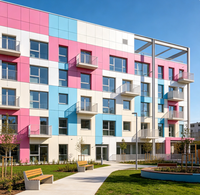 Panneau composite en aluminium (ACP) Alucobond ignifuge, facilement revêtu de PVDF, pour façade extérieure de salle de bain moderne, construction personnalisée
