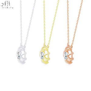 สร้อยคอจี้เพชรแท้ธรรมชาติเม็ดเดี่ยว ดีไซน์มินิมอลทันสมัย ขายดี สร้อยคอทองคำแท้ 18K - Product Image 5