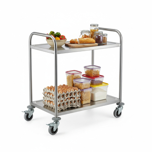 Chariot de service en acier inoxydable à roulettes, 2/3 niveaux, idéal pour la restauration, la cuisine, les restaurants et les hôtels - Vente chaude - Product Image 2