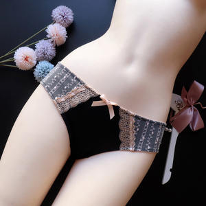 ชุดชั้นในสตรีทรงสามเหลี่ยมผ้าไอซ์ซิลค์เซ็กซี่เอวต่ำปักลายแนวย้อนยุค - Product Image 5