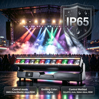 Projecteur LED mobile étanche IP65 12x60W à faisceau, stroboscope et wash pour scène, soirées, bars et événements