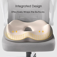 Coussin de siège ergonomique orthopédique en mousse à mémoire de forme, design allongé, pour chaise de bureau, voiture, soulagement des douleurs du coccyx et de la sciatique, soutien rafraîchissant