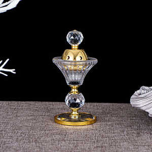 Wholesale Hign Quality Home Decorative Fragrance Crystal <strong>Glass</strong> Incense Oil Burner Crystal <strong>Candle</strong> <strong>Holder</strong> - Product Image 1