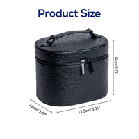 Sac de maquillage personnalisé KONCAI de luxe à motif d'autruche, sac cosmétique portable, organiseur de beauté de voyage avec miroir et plateau amovible