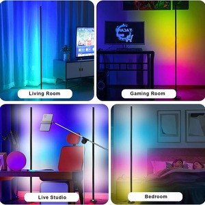 New Nordic Modern <b>Remote</b> <b>Controlled</b> Dimmable Black LED Light RGB Corner Floor <b>Lamp</b> for Living Room - Product Image 4
