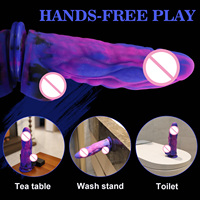 Nuevo Dildo Anal Realista de 9.5'' con Ventosa, Color Fantasía, para Juego a Manos Libres, Solo o con Correa, para Mujeres y Hombres