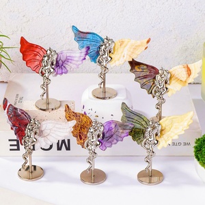 Artesanías de Cristal Natural para Sanación Espiritual al por Mayor, Tallas de Alas de Demonio y Ángel, Adorno para Festividades - Product Image 1