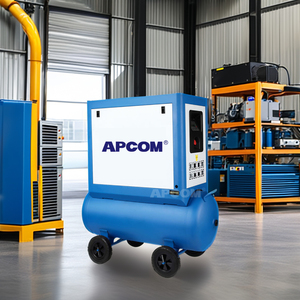 Compresseur d'air à spirale injecté d'huile APCOM 2,2-11 kW 8-16 bars, pompe à air stationnaire silencieuse avec réservoir 50/60 Hz monophasé et triphasé - Product Image 4