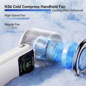 2026 Hot Sale Summer New Custom Portable Air Usb Rechargeable 3600Mah High Speed Personal Handheld <b>Fan</b> Ice Cooling - Product Image 5