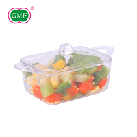 Mini bol en forme de casserole PLA BIO-Couvercles et cuillères inclus Tasse à dessert de 2 onces Bol de service Bol à collation réutilisable