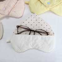Étui à lunettes portable en tissu matelassé, motif floral mignon, avec bouton-pression, pour femmes et enfants, protection pour lunettes