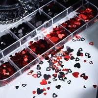 Autocollant de paillettes pour ongles en forme de cœur ultra fin, brillance métallique, manucure, accessoires pour ongles DIY