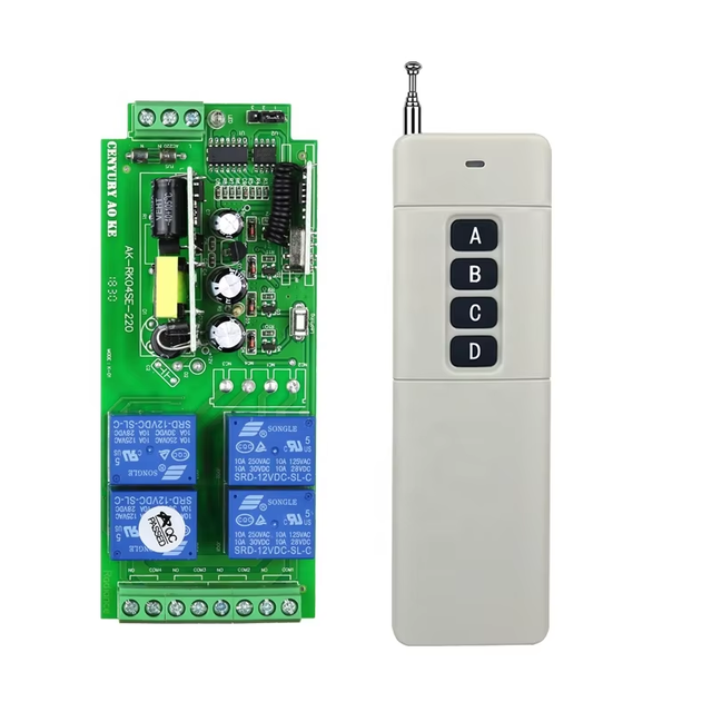 4 Channels Motor Forward and Reverse AC100-240V Barrier Lighting Control  Mode Universal RF Remote Control Switches