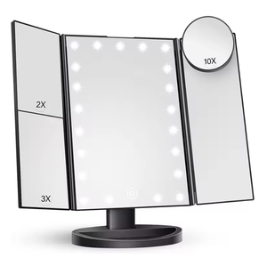 Le best-seller de Xiaohongshu 2025: nouveau miroir de maquillage de bureau à LED, simple face, pliable, avec grossissement - Product Image 2