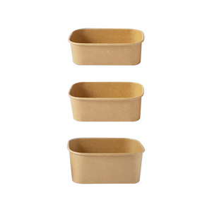 Disposable Lunch Box Virgin Wood Pulp Paper Takeout Container For Picnic Camping Salad Fruit Bento - Product Image 4
