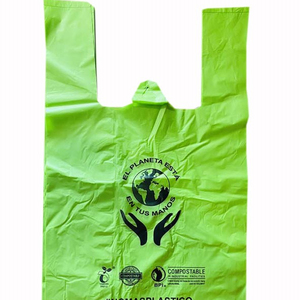 ถุงเสื้อยืดช้อปปิ้ง HC Green ผลิตจากแป้งข้าวโพด 100% ย่อยสลายได้ทางชีวภาพ - Product Image 1