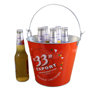 Tùy Chỉnh Chai Rượu Vang Kim Loại Nước Đá Xô Nước Giải Khát Bồn Làm Mát Di Động Xô Bia Tin Thanh Uống Xô Với Xử Lý - Product Image 2