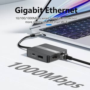Multifunktion USB 3.<span class=keywords><strong>2</strong></span> USB-C Hub Hochgeschwindigkeits-Datenübertragungs-Schnell ladegerät Multi Port Typ C zu DP HDTV Hub Docking station 7 In 1 - Product Image 4