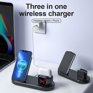 เครื่องชาร์จไร้สายแบบ3 in 1สำหรับสำนักงานแบบพกพาแท่นวางตั้งโต๊ะแบบมัลติฟังก์ชั่น15W - Product Image 3