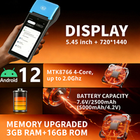 Terminal POS Portátil 4G ODM con Impresora Térmica de 58 mm y 3 GB de ROM, 16 GB de RAM, Máquina POS NFC para Logística