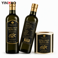 Étiquettes personnalisées pour bouteilles d'huile d'olive, impression en rouleau, étiquettes adhésives, marquage à chaud, autocollants de marque en feuille d'or, autocollants logo personnalisés