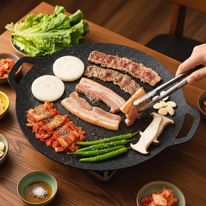Plaque <span class=keywords><strong>de</strong></span> <span class=keywords><strong>cuisson</strong></span> coréenne antiadhésive multi-tailles en fonte avec double poignée <span class=keywords><strong>pour</strong></span> <span class=keywords><strong>barbecue</strong></span> et <span class=keywords><strong>cuisson</strong></span> en extérieur – Vente en gros - Product Image 6