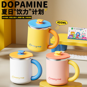 แก้วน้ำสแตนเลส 304 พร้อมฝาปิด หลากสี แก้วเก็บความร้อนสำหรับกาแฟและน้ำ ใช้ได้ทั้งในออฟฟิศ การเดินทาง และนักเรียน - Product Image 4