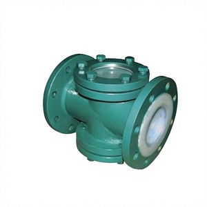 Vanne en acier inoxydable à bride avec doublure en PTFE, traversée droite avec regarderobe, DN25 à DN200, pour milieux corrosifs, fabriquée en Chine - Product Image 2