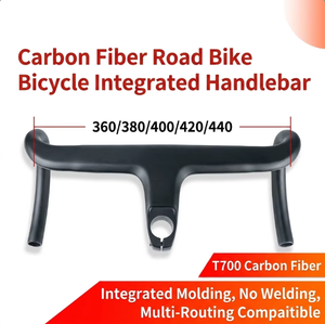 Guidon de route intégré en fibre de carbone T700 W02 avec câblage interne complet pour fourche R22, cockpit de vélo aérodynamique - Product Image 1