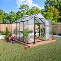 Kit de serre de jardin en aluminium de qualité supérieure pour l'extérieur, style moderne, cadre en métal, plantation de légumes, fleurs, nature, personnalisable