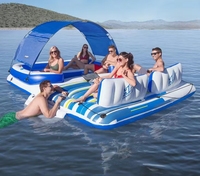 Nouvelle île flottante gonflable personnalisée pour 6 personnes, énorme flotteur d'eau d'extérieur à vendre