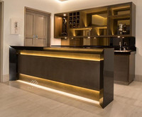 Comptoir de bar moderne à LED haute brillance pour hôtel, centre commercial et usage domestique - Garantie de 10 ans