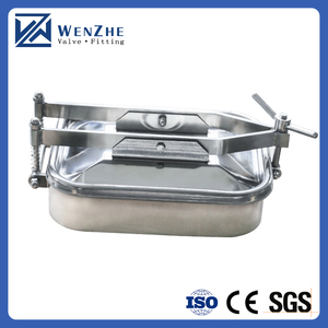 Bocchetta di accesso per serbatoi in acciaio inox <span class=keywords><strong>SS</strong></span> 304 316L per uso alimentare, a bassa pressione, saldata, lucidata, sanitaria, con chiusura singola e coperchio quadrato - Product Image 5