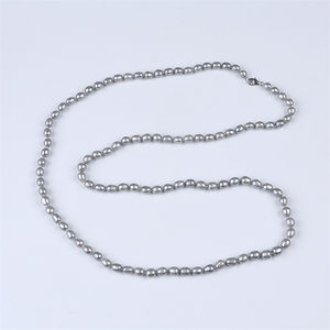 7-8mm semplice elegante collana di <span class=keywords><strong>perle</strong></span> di riso acqua dolce vera perla grigio naturale - Product Image 2