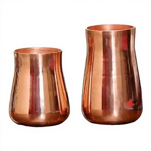 Ensemble de 2 gobelets modernes en cuivre, sans poignée, pour la maison et la cuisine, réutilisables et traditionnels - Product Image 1