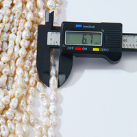 Vente en gros de perles d'eau douce naturelles en forme de riz de 6-7 mm pour la fabrication de bijoux