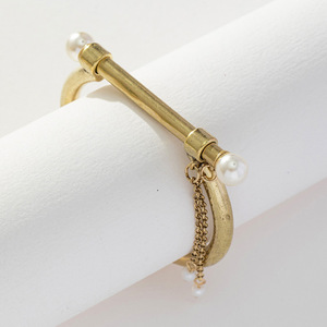 Bracelet à pampilles en perles dorées avec fermoir magnétique, bijoux pour femmes, cadeau - Product Image 3