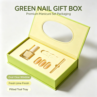 Boîte cadeau en papier avec fenêtre rabattable personnalisée pour l'emballage d'un ensemble de manucure et nail art